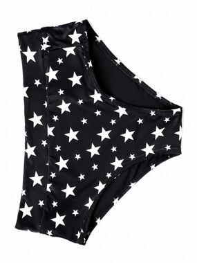 Alpine Black & White Star Print Bikini Bottoms Size XL
